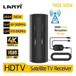 Antena de TV Dvb T2, antena de TV interior para exteriores con canales HD gratuitos 4K, alta ganancia, 30 Dbi, rango de recepción de 2000 millas