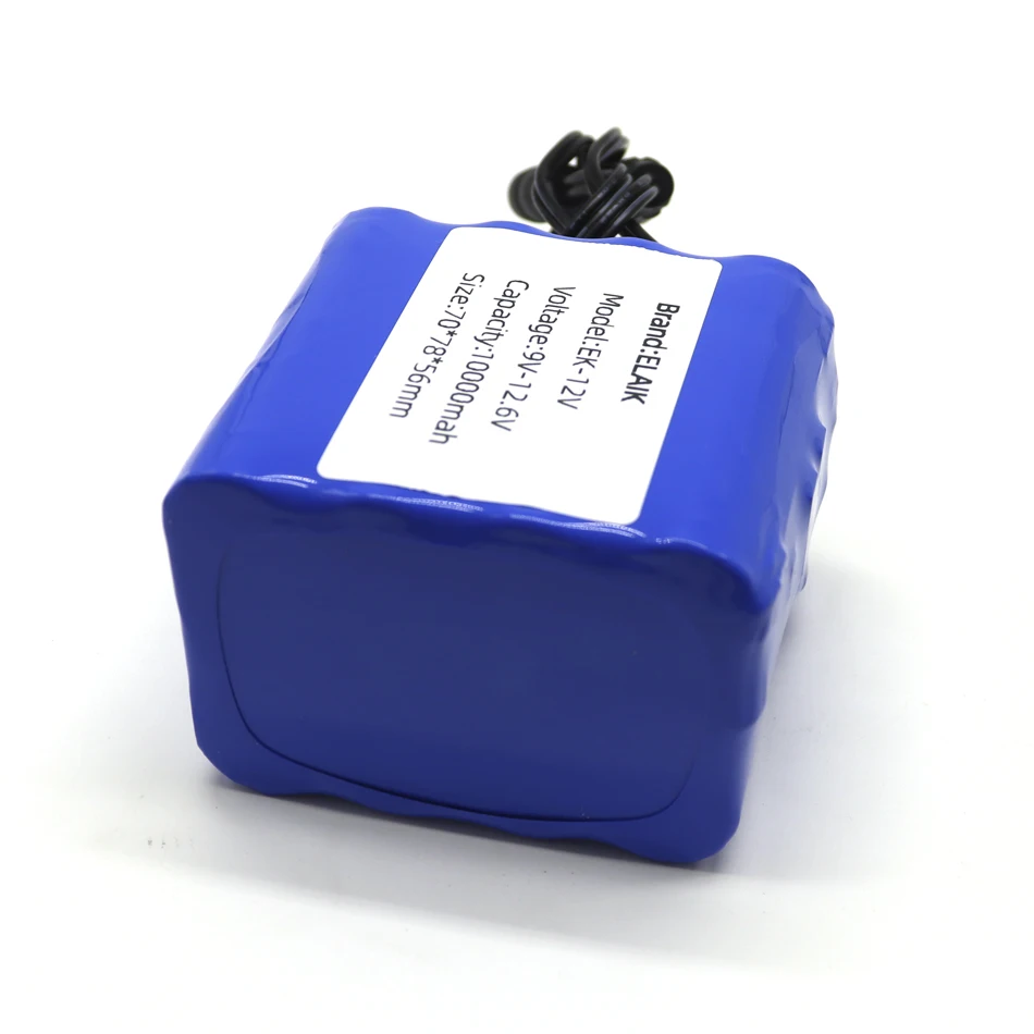 Nuova protezione al 100% Batteria ricaricabile al litio 12 V 10 Ah 18650 di grande capacity 12 V Capacità 10000 mAh
