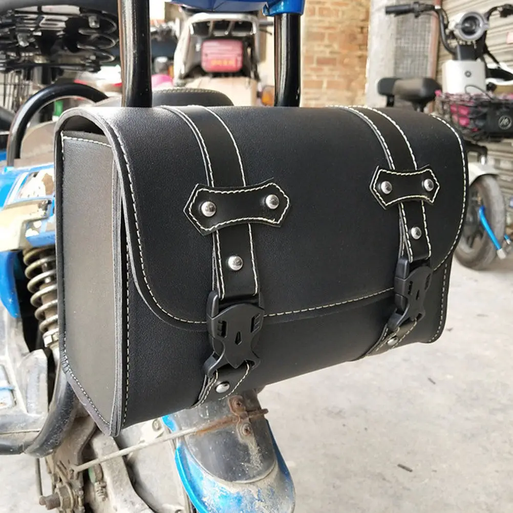 

Motorbike Saddle Bag Waterproof Synthetic Motorcycle Side Bag Easy Installation Firm Fit Large Storage for Commuting