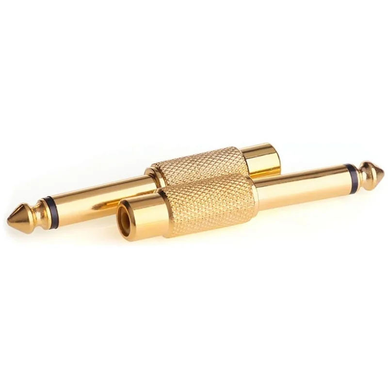 24PCS RCA Female 6.5Mm To 6.35Mm TS Mono Plug Audio Connector Mono Plug Male To RCA Female Connectors Plug