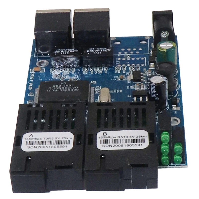 Interruptor Ethernet de fibra óptica, convertidor de medios, RJ45, UTP 2 SC, 2SC, 2RJ45, 10/100M, 1 piezas