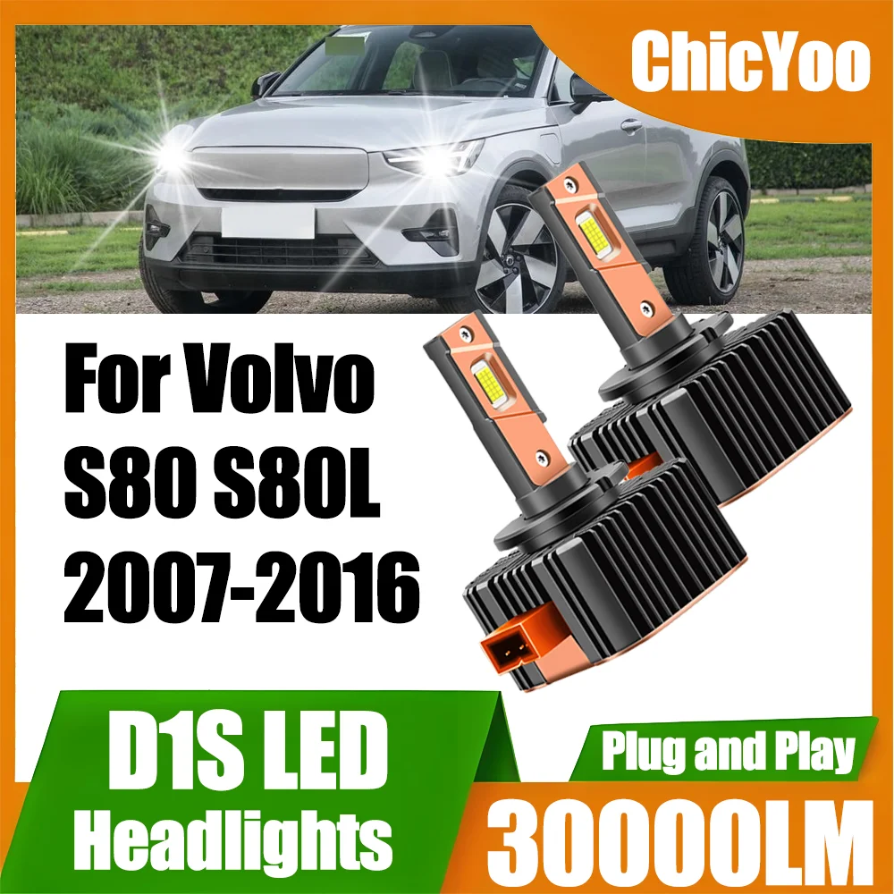 

2 шт. Plug and Play D1S автоматические HID ксеноновые фары Canbus светодиодные фары 30000LM 120W 6000K белый для Volvo S80 S80L 2007-2016