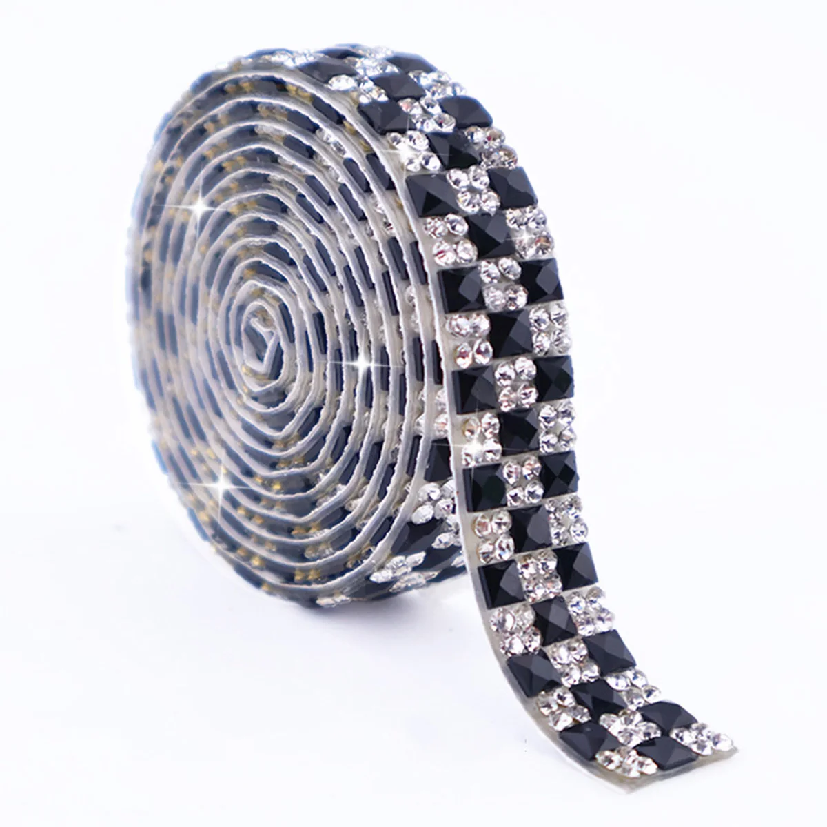 12mm Breite 3 Yards 4mm Quadratisches Strass-Klebeband Selbstklebende Kristallsteine Strass für Kleidungsdekoration Basteln – Detail 6