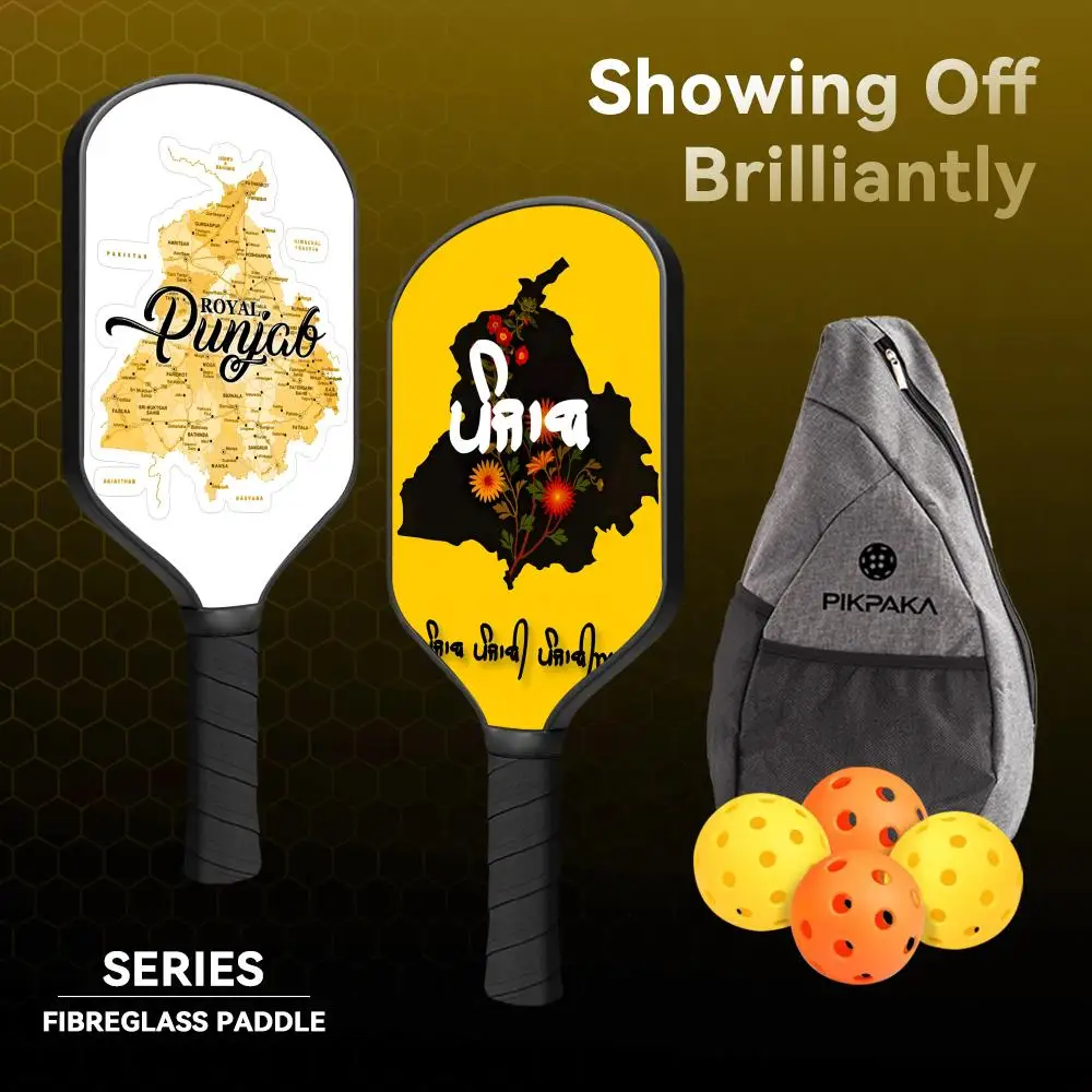 ART Punjab Map Pickleball Paddle Set Легкое стекловолокно 13 мм сотовый сердечник Прочная ракетка с шариками Сумка для захвата ленты ART Punjab Map Pickleball Paddle Set Легкое стекловолокно 13 мм сотовый сердечник Прочная ракетка с шариками Сумка для захвата ленты