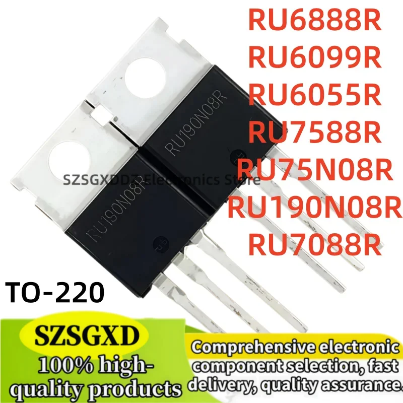 10-20pcs 100% new RU190N08R RU7588R RU6055R TO220 RU6099R RU75N08R RU7088R RU6888R TO-220 MOSFET Tube