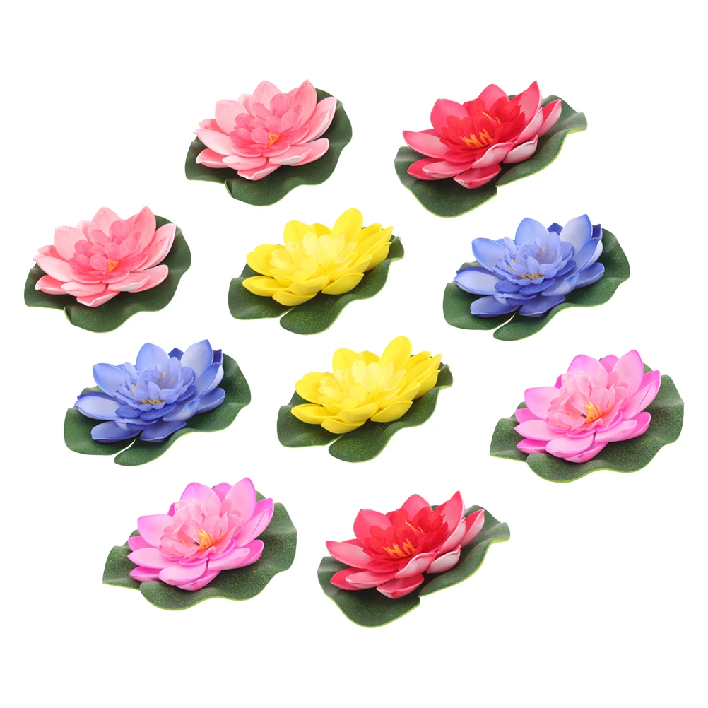 

10Pcs Floating Lotus Leaf Plants for Fish Tank Pond Aquarium Decoration Realistic Simulation Lily Pads for Betta Turtle Small