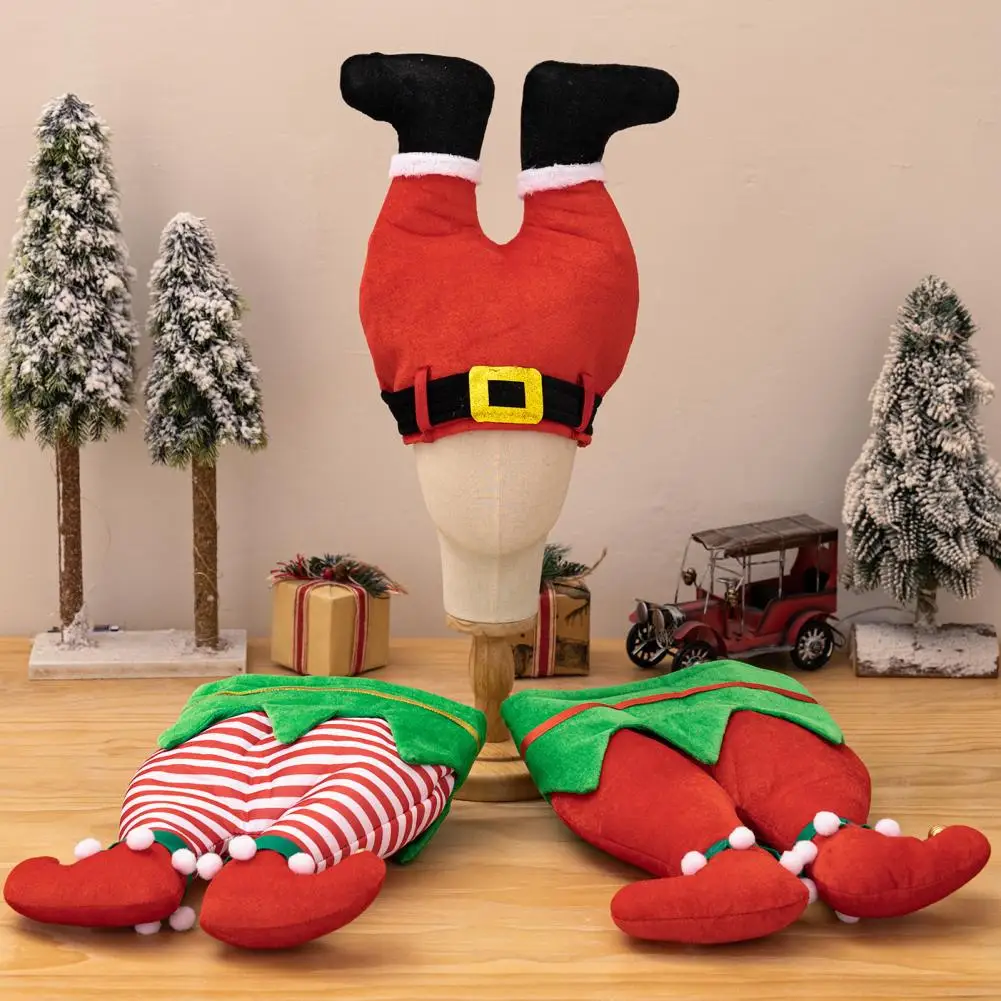 

Gag Gift Hat Elf Pant Hat Fun Festive Christmas Costume Accessories Striped Santa Pants Hat Elf Pants Santa Hat for Celebrations