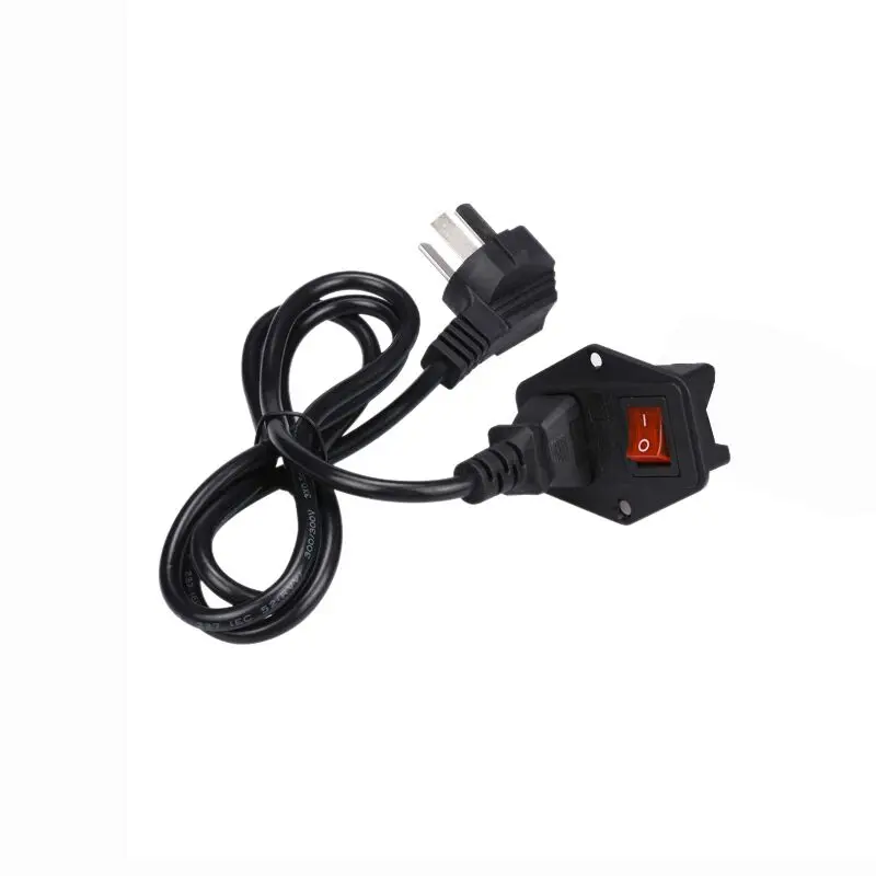 10A250V Einlassmodul Stecker Wippschalter Netzschalter AC Steckdose mit rotem Dreifach-Wippschalter Fused Modul Stecker für 3D-Teil – Detail 11