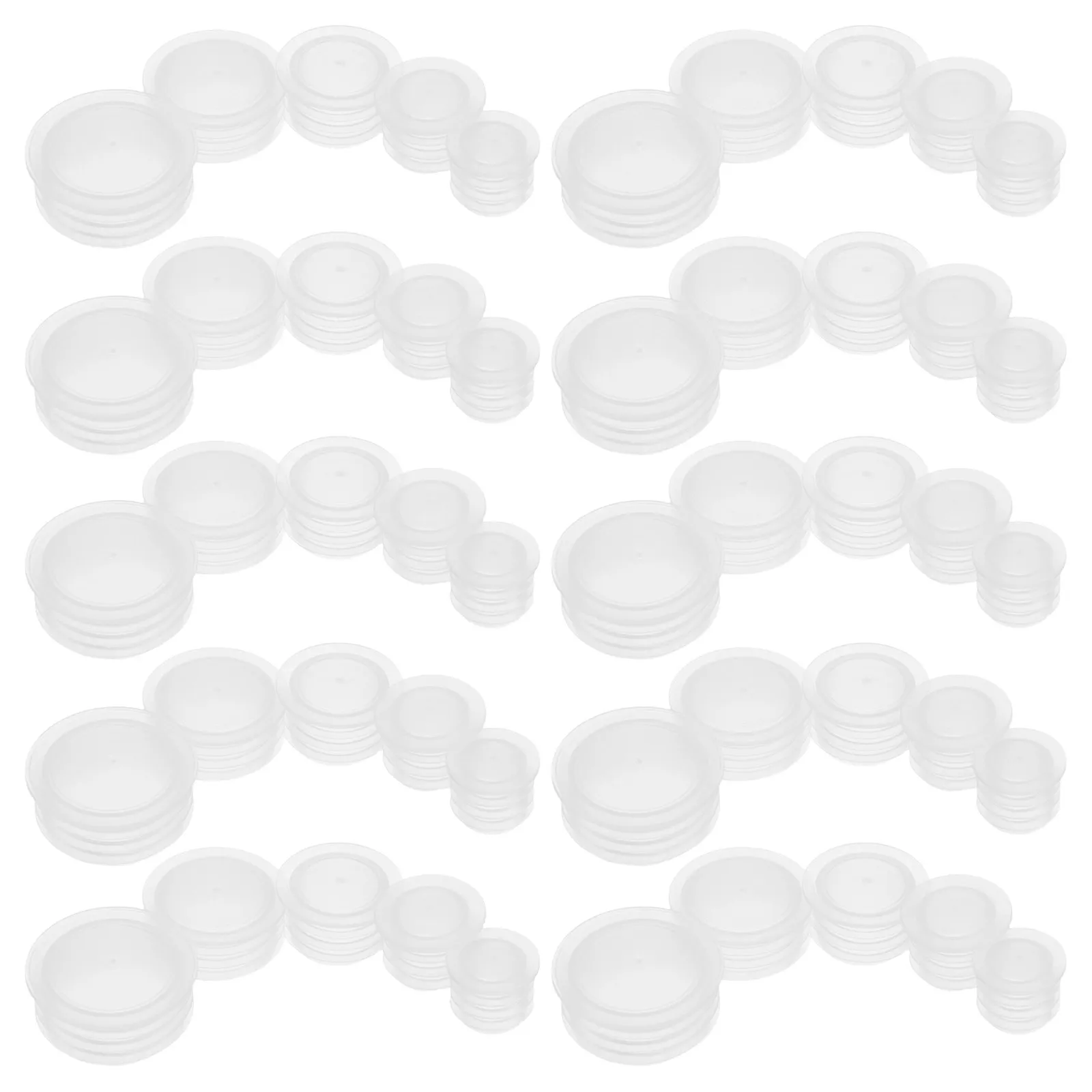 100Pcs Sealing Bottle Plugs Plastic Round End Cap Leakproof Thread Stopper for Salt Pepper Shaker Bottle Plug Flat Top view 2