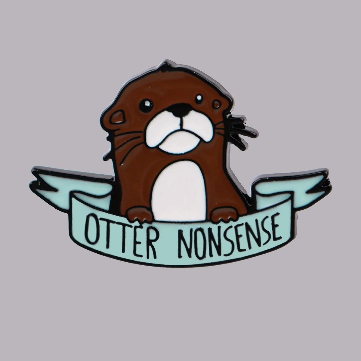 Cute Otter Enamel Pins Funny Quotes Brooches for Women Badges Lapel Pins for Backpack Cartoon Animal Jewelry Friends Gift