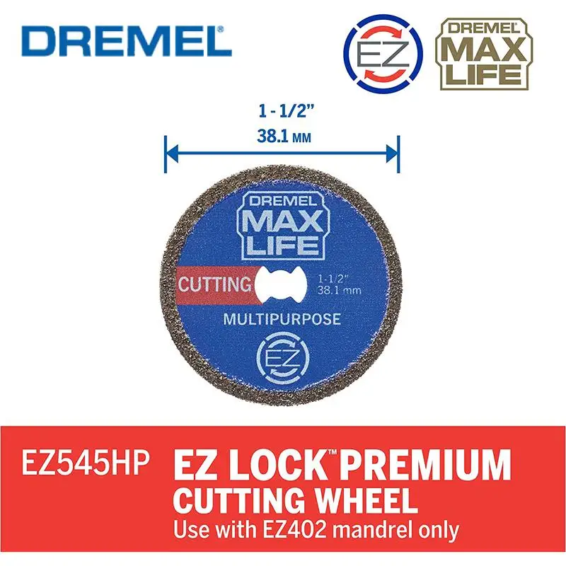 Dremel Max Life ez Lock Roda de Corte de Alto Desempenho Ez506hp Ez545hp 112 Disco de Corte de Grão de Diamante Acessórios de Ferramenta Rotativa