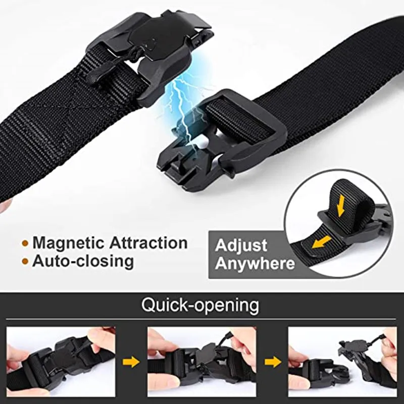 Authentic Tactical Belt - Military High Quality Quick Release Magnetic Buckle Sports Accessories for Men and Women