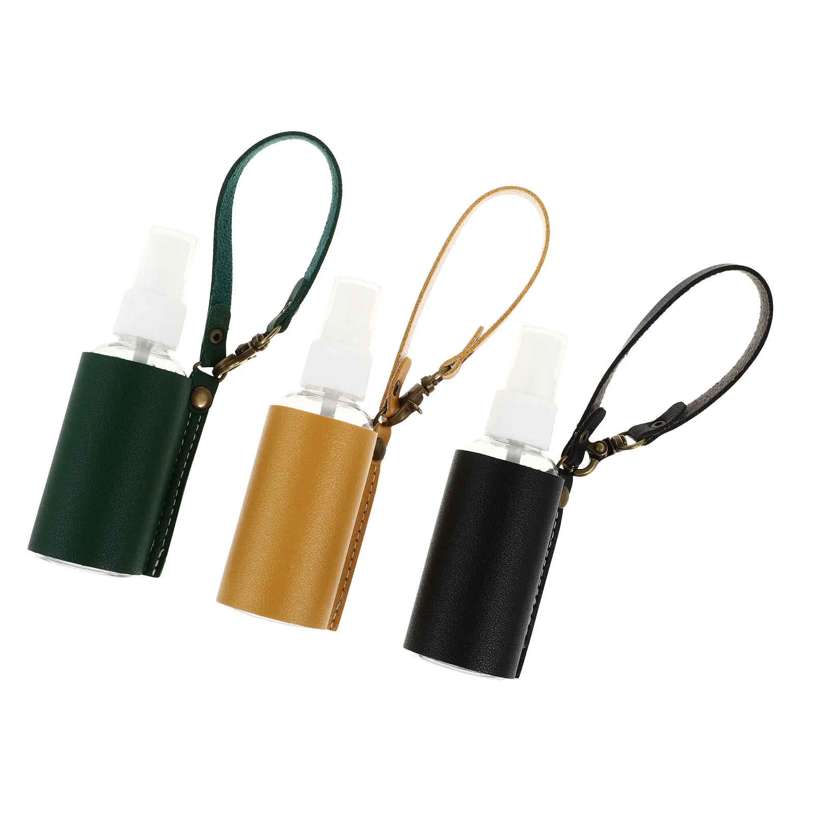 3 セット小さなスプレーボトルキーホルダー液体容器ホルダーポータブル詰め替えトラベルボトルセット香水化粧品用