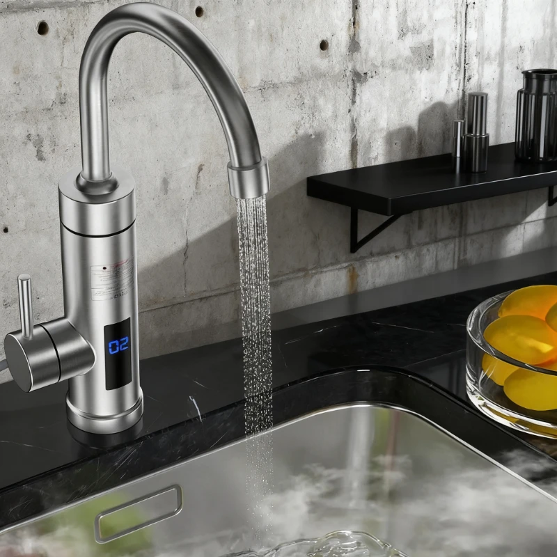 

Instant Water Heater Faucet Tankless Heaters Kitchen Hot Water Tap Bathroom Heating Electric 220v Stainless Steel Shell