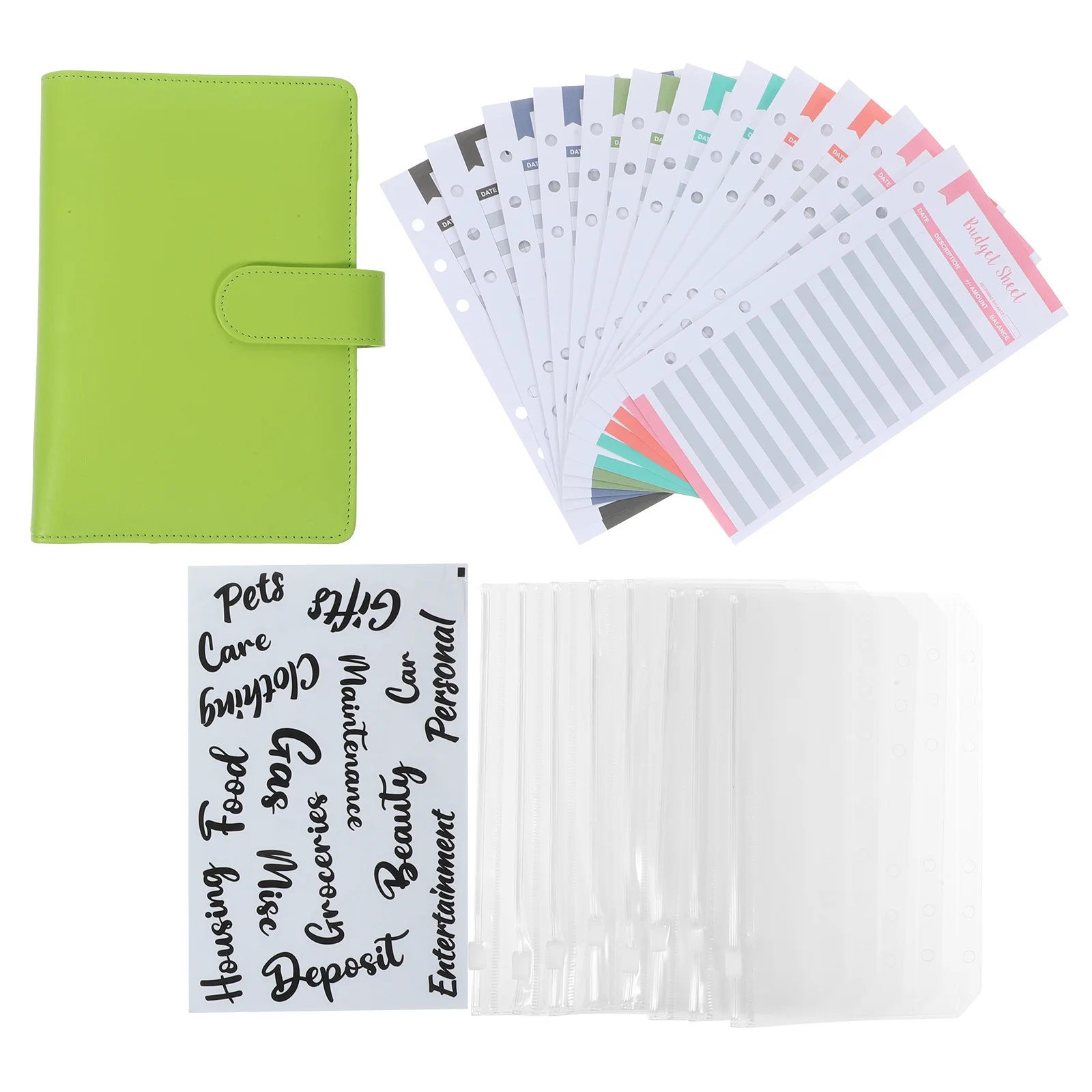 

1Set Cash Budget Book Loose-Leaf Expense Tracking Organizer Portable Budget Notebook Monthly Weekly Planner Money Recording