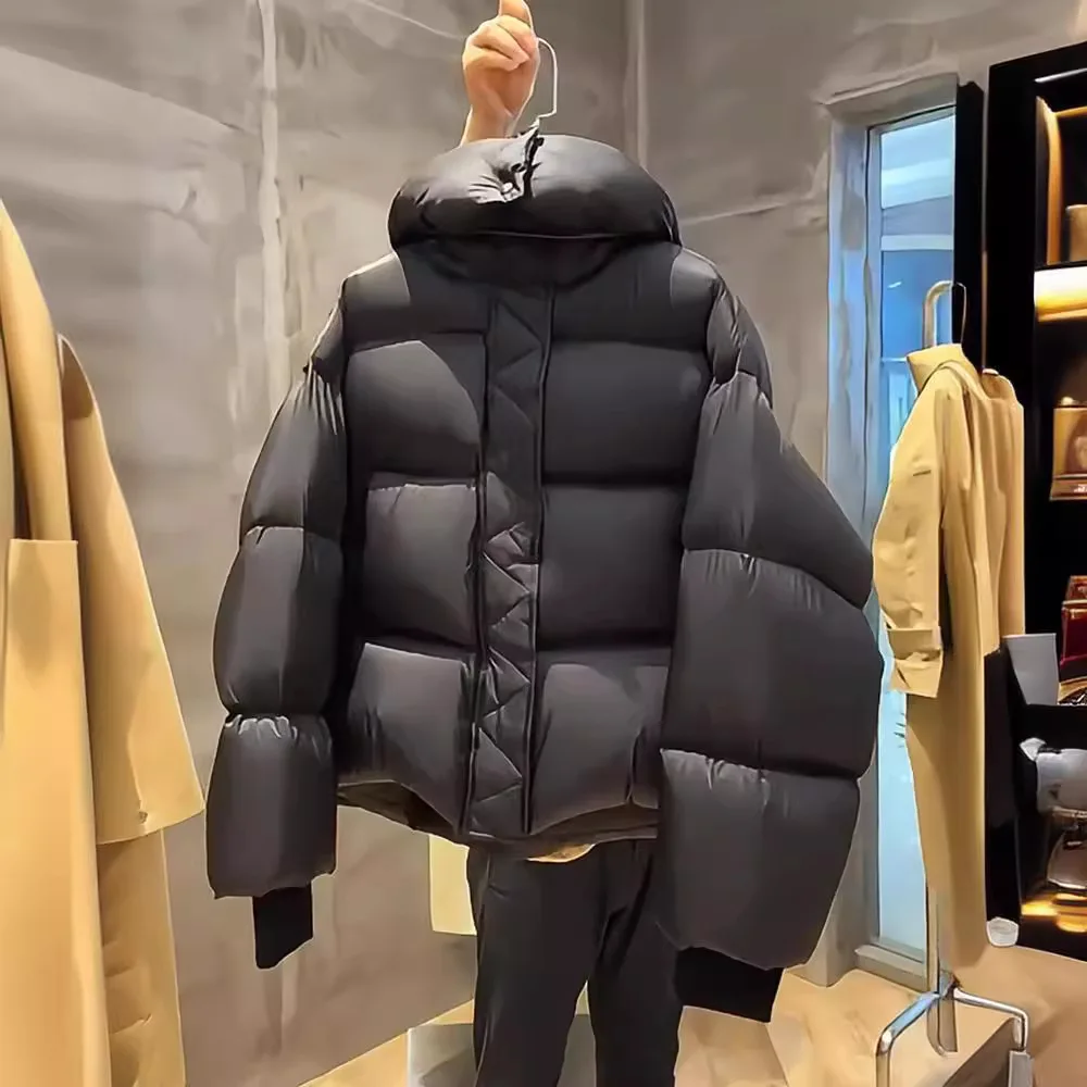 Fashion Women Down Jackets 2026 New Female Stand Collar Puffer Jacket Casual Loose Hooded Parkas
