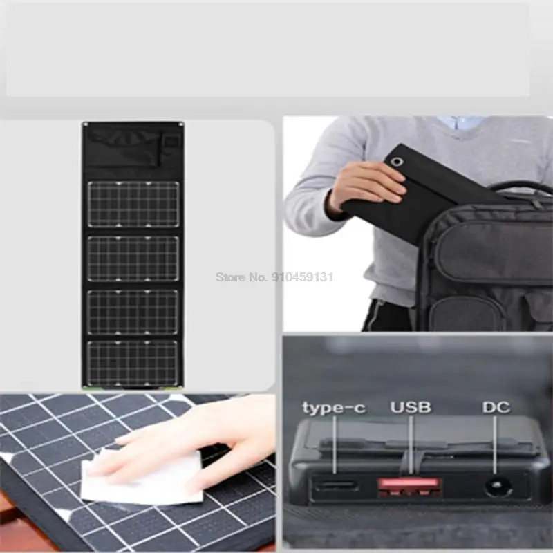 Solar Charging Board Photovoltaic Single Crystal 5V12v Charging Treasure Mobile Phone Outdoor Folding Mobile Power Generation