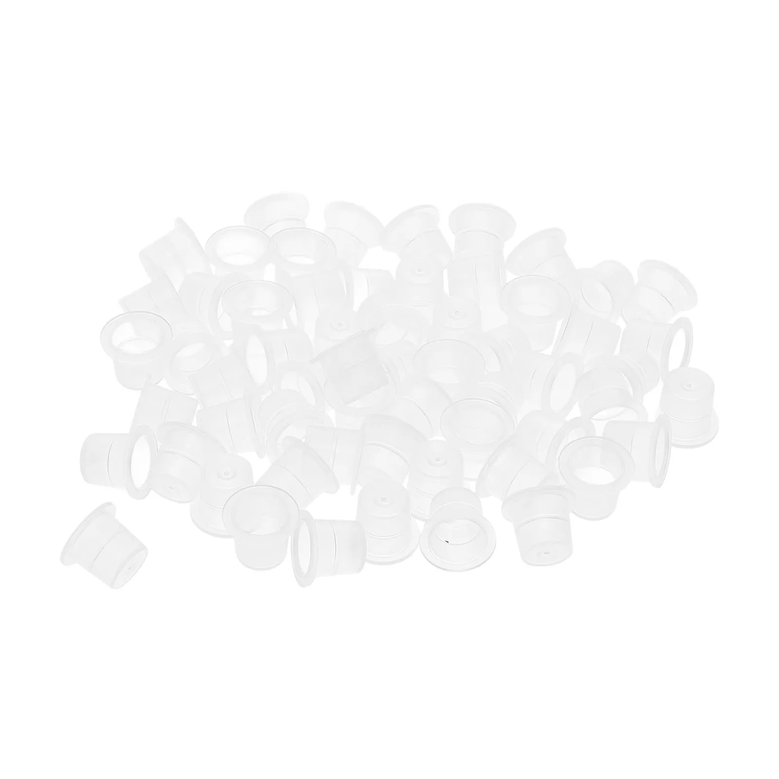 

100Pcs 8Mm Clear Ink Cups Disposable Tattoo Pigment Holders for Professional Cosmetologists Eyebrow Microblading Eyelash