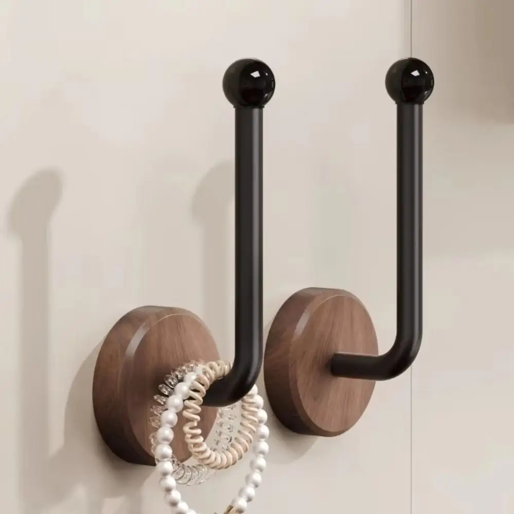 

Coat Hanger Chinese Style Walnut Curtain Hook Traceless Vintage Decorative Hook Log Solid Curtain Side Hook Living Room