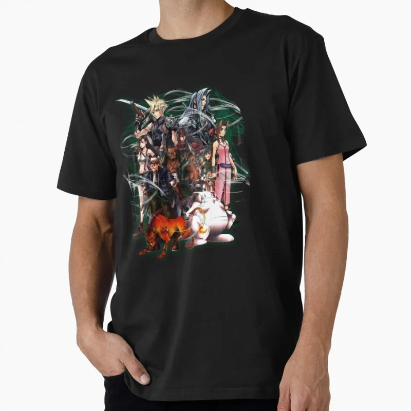 

Final Fantasy VII - Collage Game Gift T shirt for RPG gamer 100% cotton Short Sleeve Graphic Clothes All size tops S-6XL