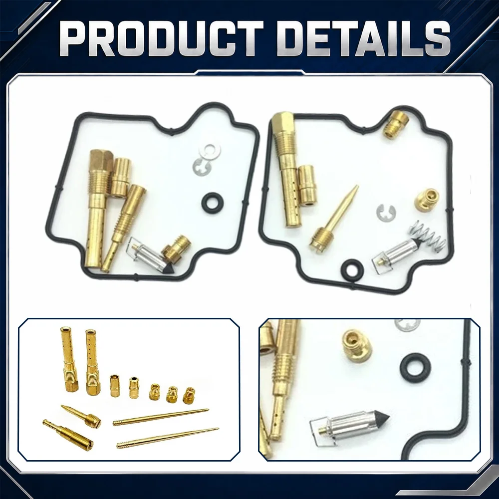 2Sets Motorcycle Carburetor Repair Kit For Honda XL600R 1983 1984 1985 1986 1987 Copper Alloy and Stainless Steel and Rubber