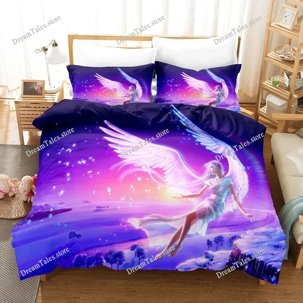 

Fashion 3D Print Anime Bed Sheet Angel Bedding Set Single Twin Full Queen King Size Bed Set Adult Kid Bedroom Duvet Cover Sets