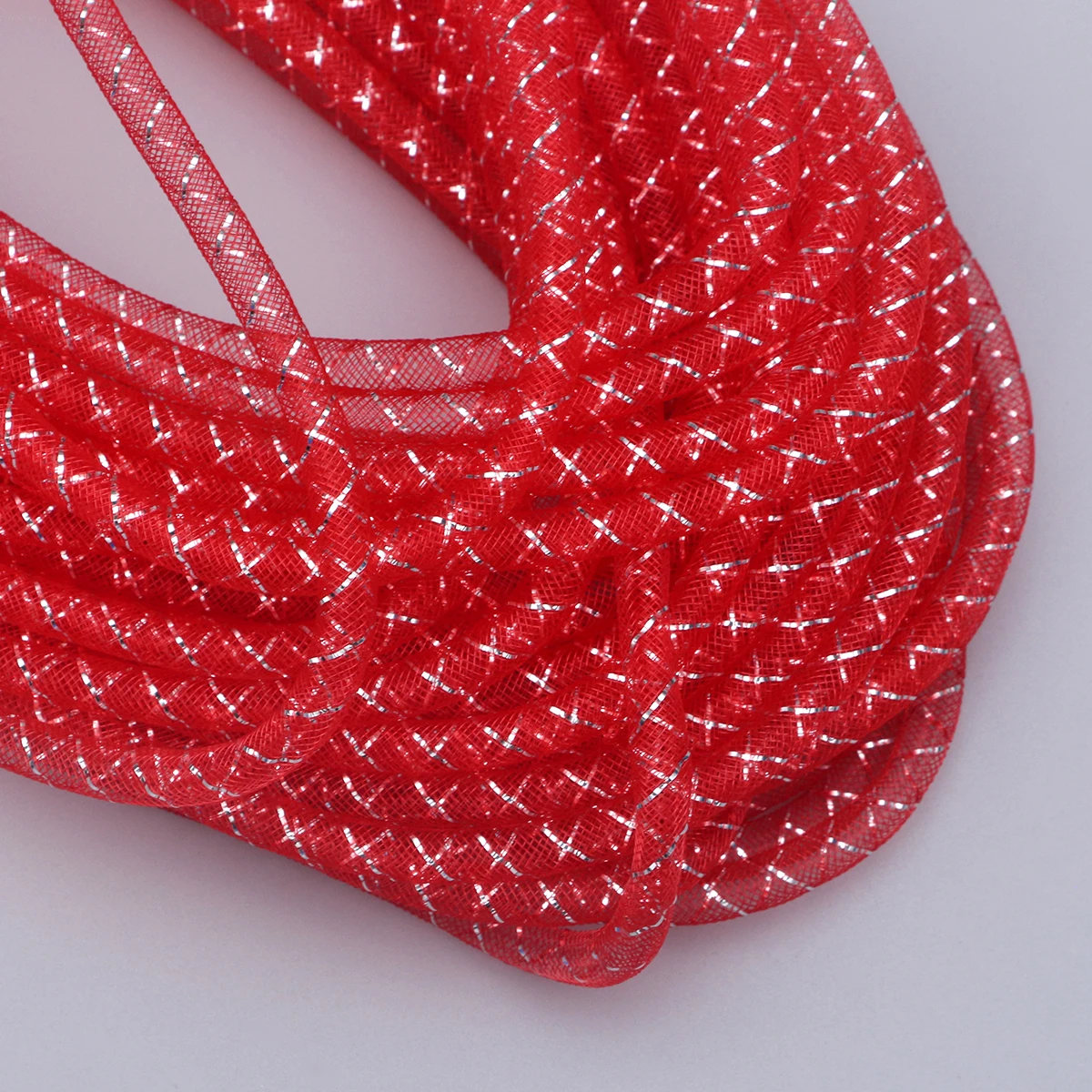 

Curtain Hair Accessories Mesh Tube Necklace Rope Braided Red Tubing Yarn Cord Bracelet Cord Craft DIY Jewelry Materials