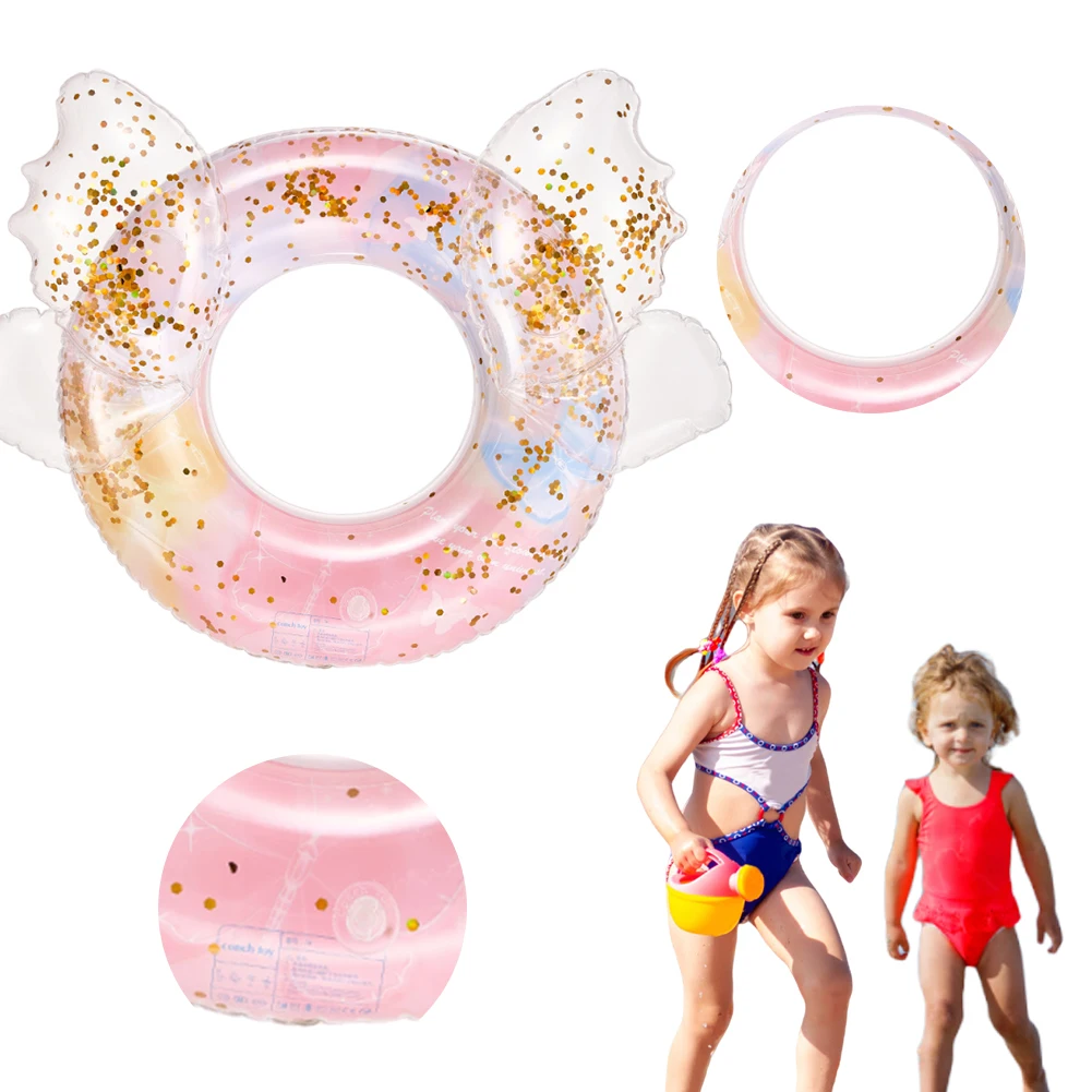 팽창식 수영 링 스팽글 풀 링 누수 방지 수영 링 플로티 PVC 풀 플로트 (어린이, 청소년, 성인용)