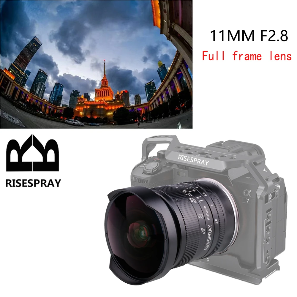 New RISESPRAY 11mm F2.8 Full Fame Fisheye Manual Metal Camera Lens for Canon RF/RP/R5/R5C/R6/R6II