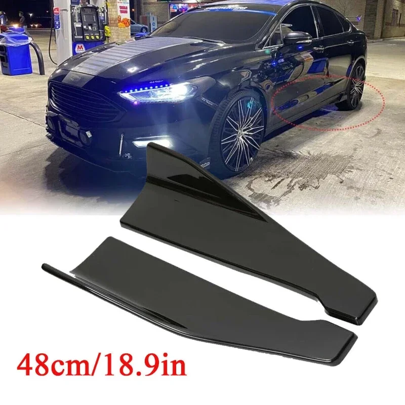 48cm Rear Bumper Splitter Apron Spoiler Side Skirt Extension Body Kit Cover Universal For Ford Fusion Mustang Car Accessories