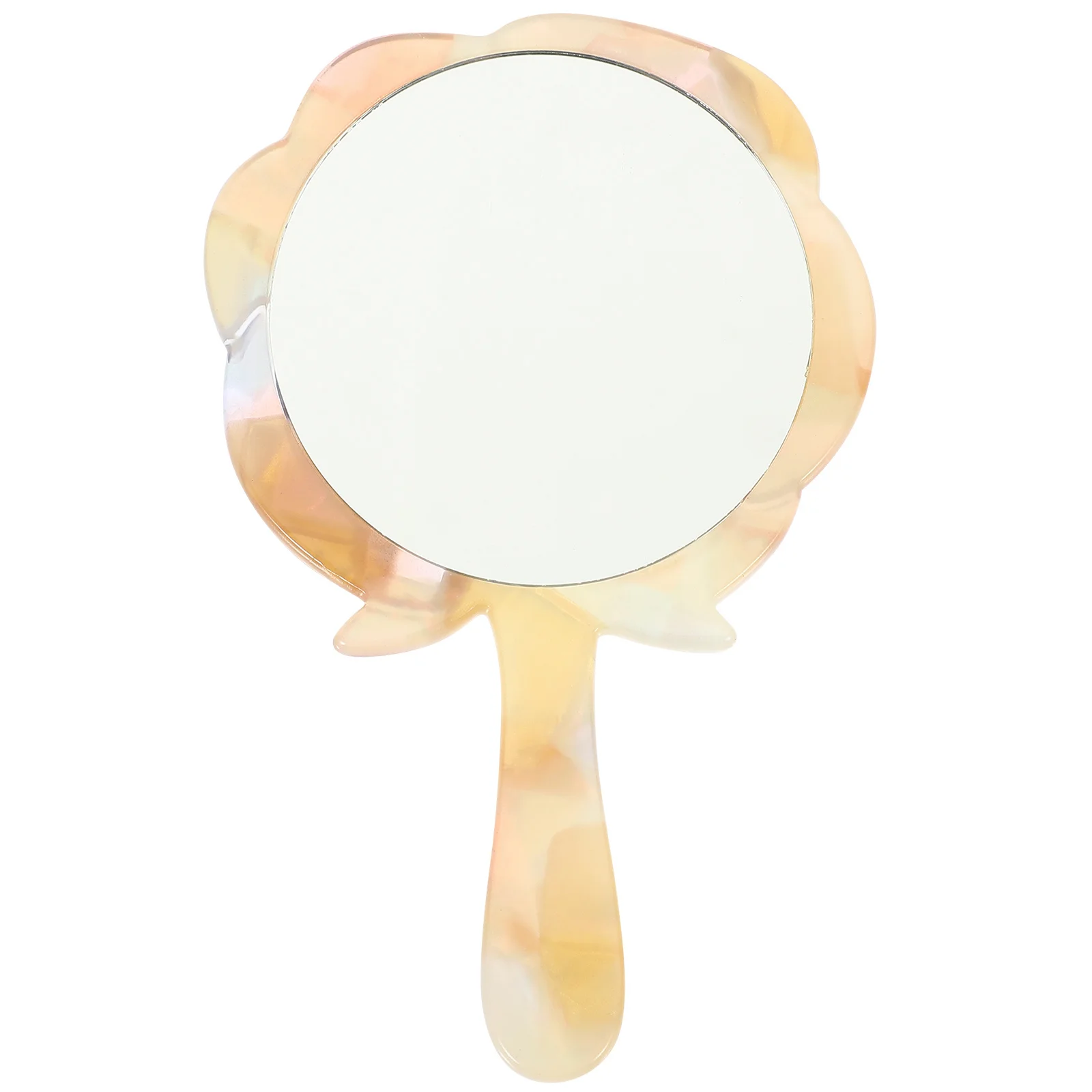 

Handheld Flower Design Makeup Mirror Compact Portable Mirror for Women Travel Lightweight Non Breakable Acetic Acid