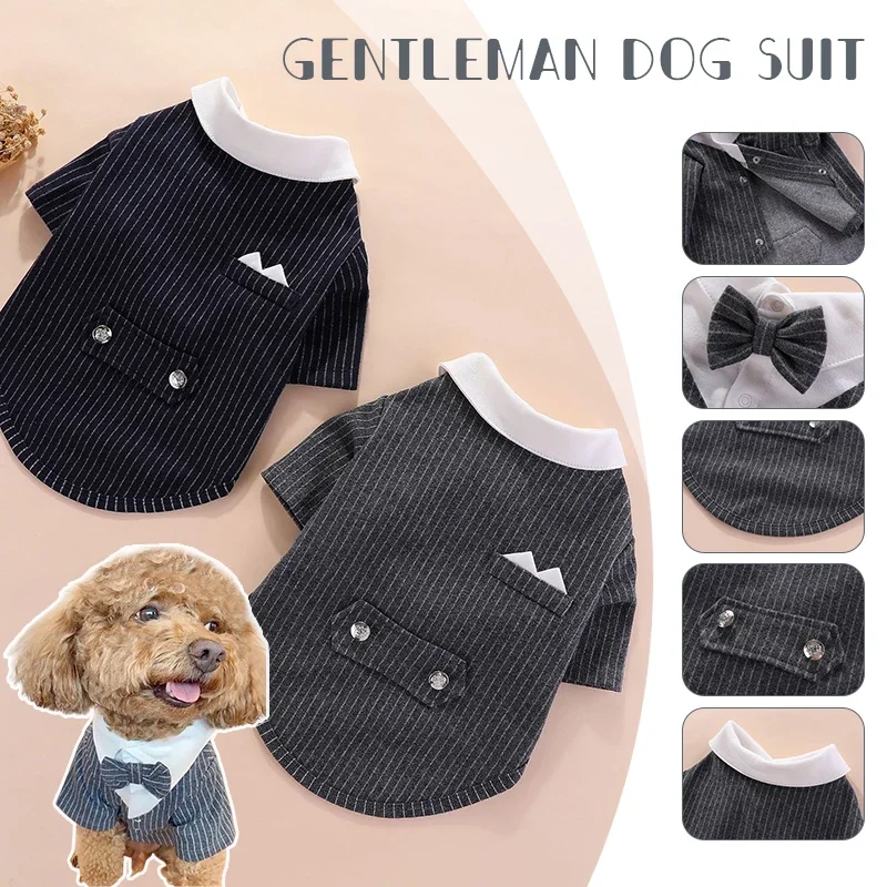 紳士犬服結婚式スーツフォーマルシャツ小型犬用蝶ネクタイタキシードペット衣装ハロウィンクリスマスコスチューム猫用