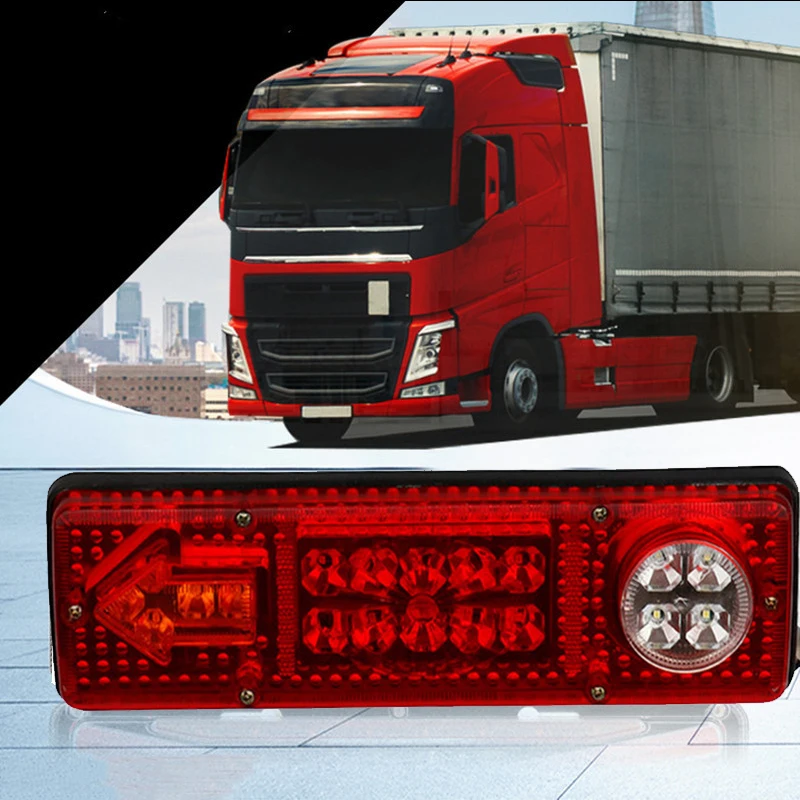 2X 19 LED 12-72V Caravan Lighting Trailer Tricycle SUV Truck Light Caravan Truck Tail Light Turn Signal Reverse Brake Rear Lamp