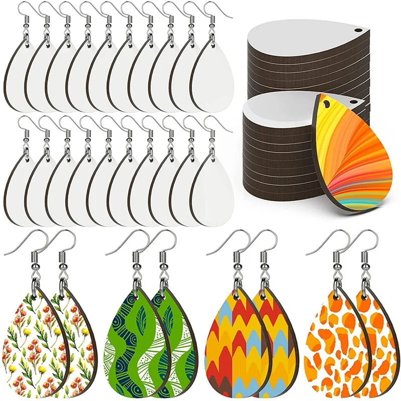 

36PCS Sublimation Blanks With Earring Hooks And Jump Rings For Women Jewelry DIY Making Sublimation Ornament Blanks