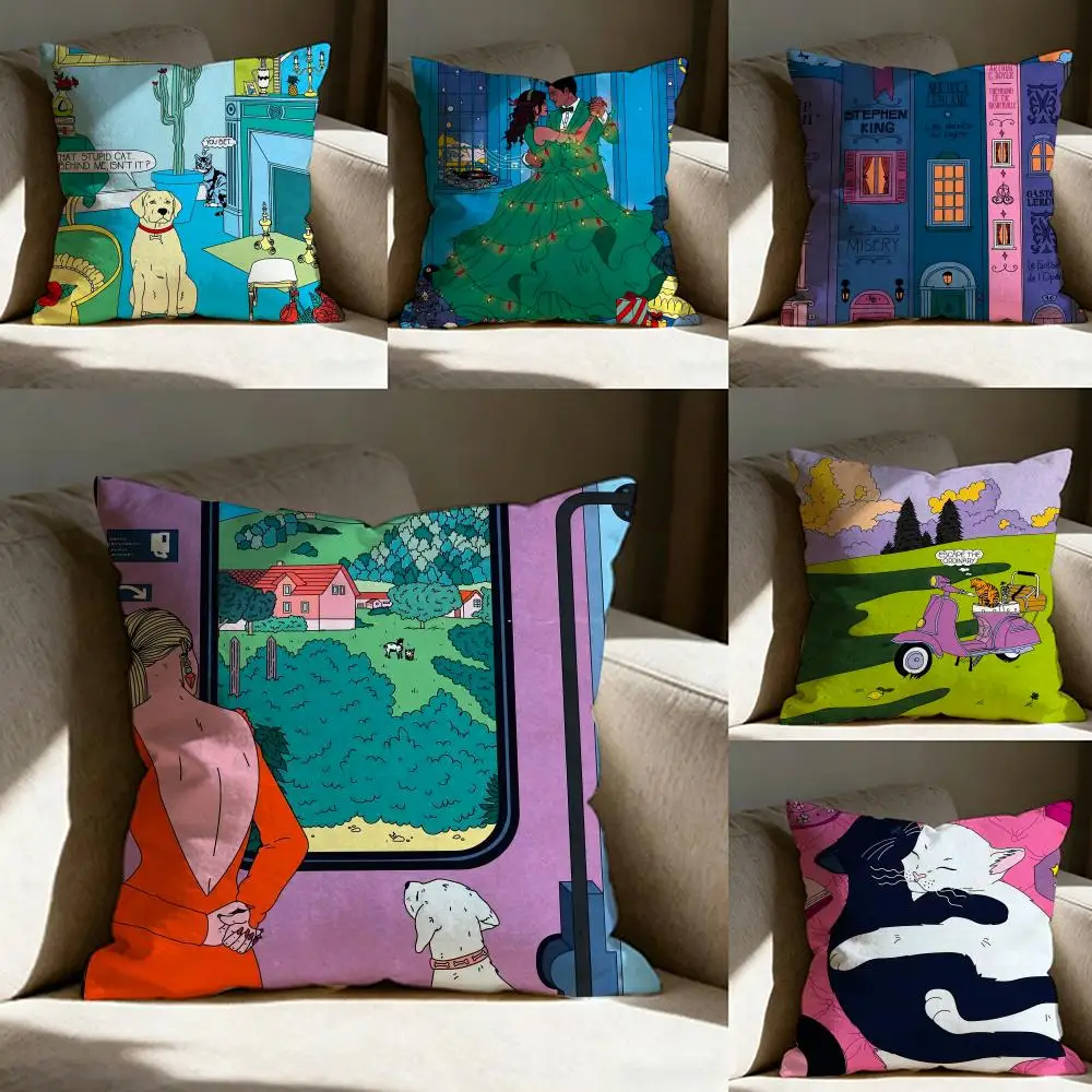 Cosmo Danchin-Hamard Art Pillow Case Pillowcase, Double-sided Printed, Sofa Cushion, Bedroom Headboard Pillow