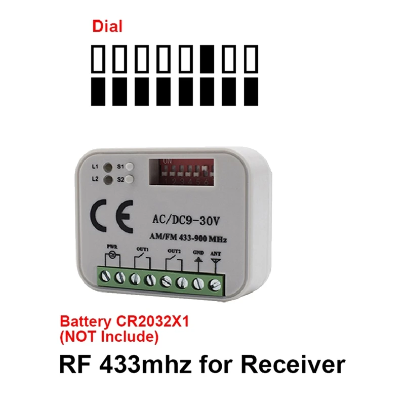 Universal Garage Door Voice Remote Control Receiver For Transmitter RX Multi Frequency 300-900Mhz