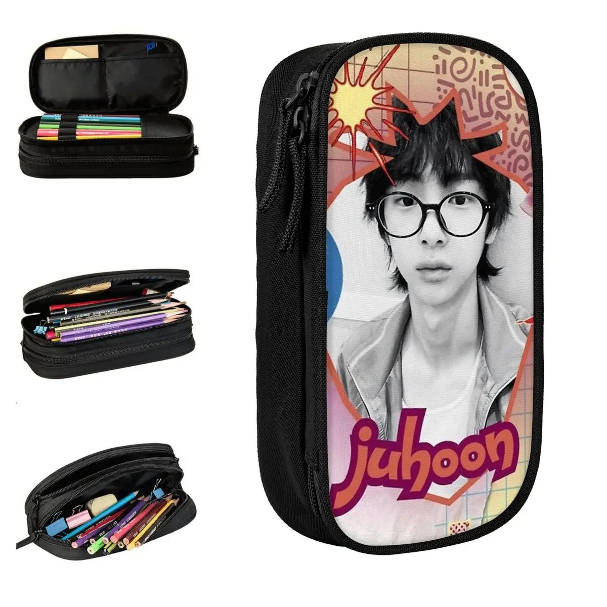 Cortis Juhoon Artwork Fruits Pencil Case Cute Pen Holder Bags Girls Boys Big Capacity School Supplies Zipper Pencilcases