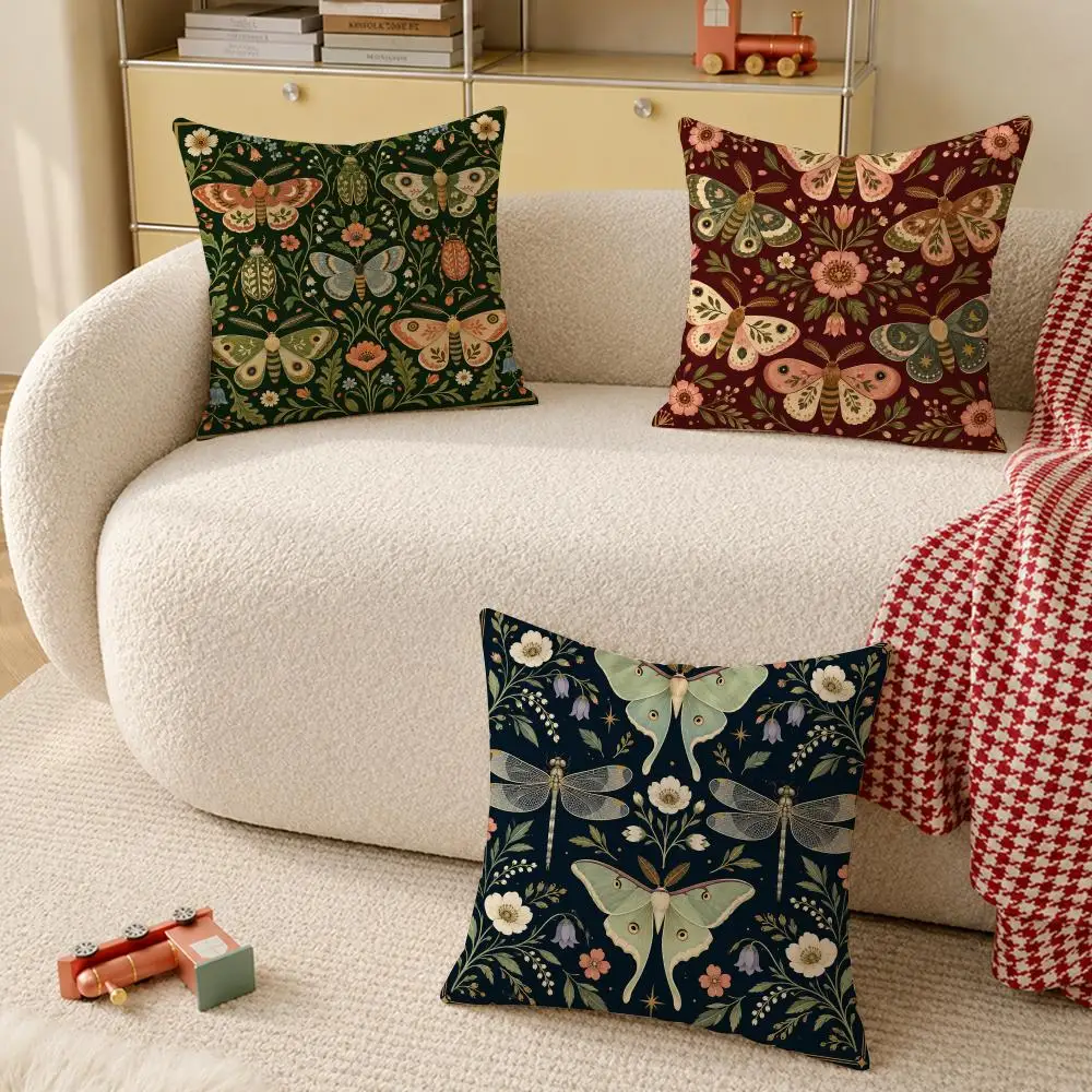 Butterfly Garden Decor Cushion Cover Pillow Case Organic Short Plush Cushion Covers Washable Wrinkle-Resistant