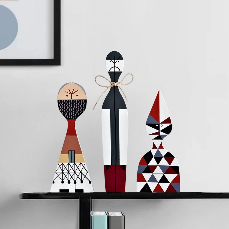 

Креативные деревянные абстрактные украшения в форме персонажей, домашний декор, украшения для рабочего стола для гостиной, детской комнаты, предметы коллекционирования искусства