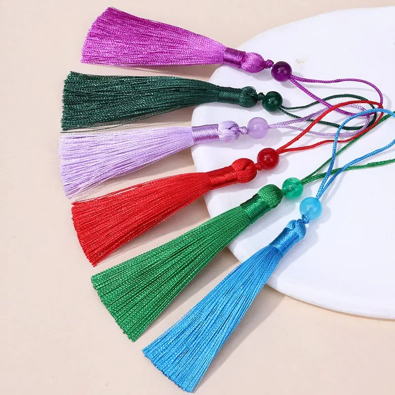 

5-20Pcs 12CM Silky Tassels Handmade Soft Mini Beaded Tassels with Loop Bookmark Tassel for DIY Crafts Jewelry Making Accessories