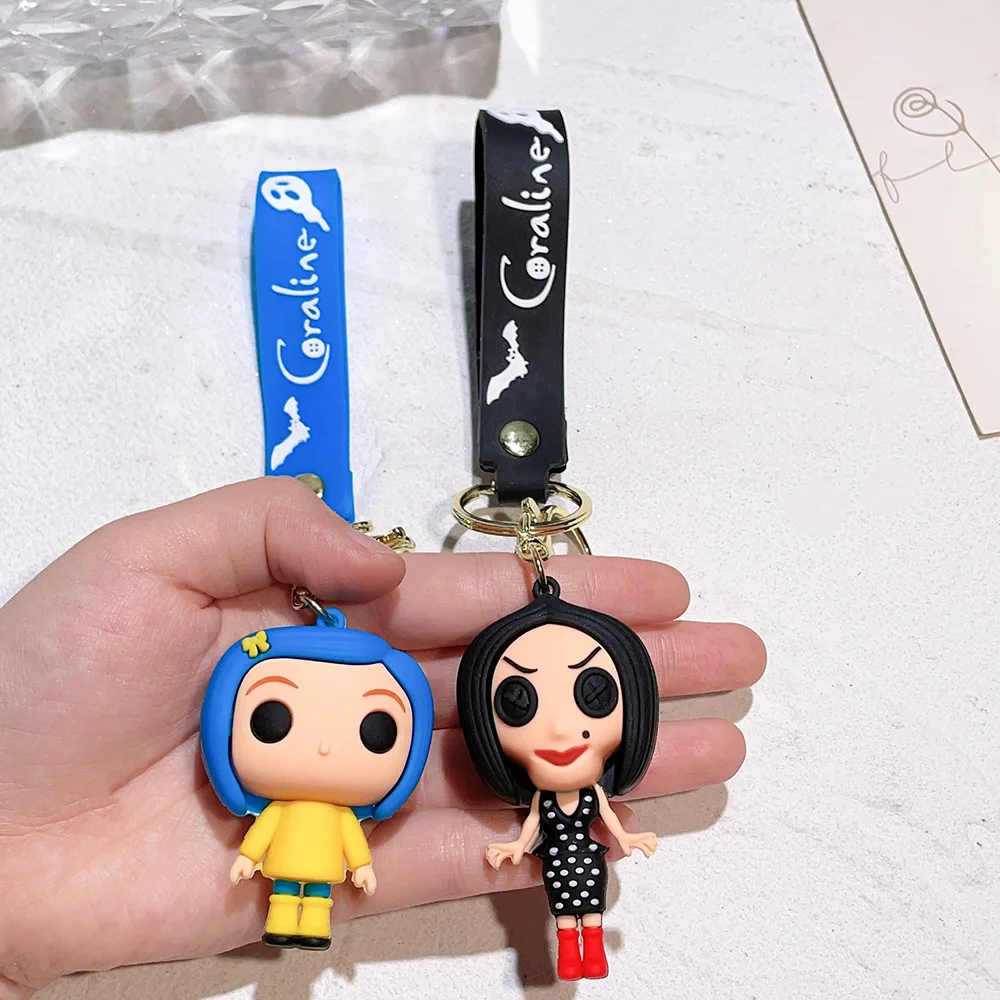 Creative Cartoon Movie Film Action Coraline Figure Doll Model Cute Doll PVC portachiavi ornamento portachiavi ciondolo regali per bambini