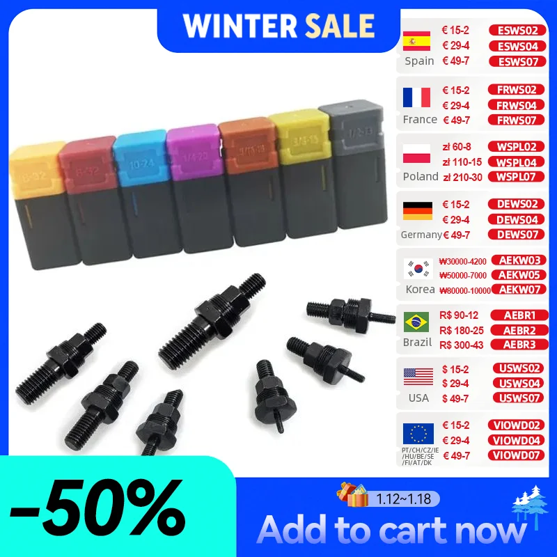 Замена резьбовой оправки для заклепки гайки ALLSOME SAE 6-32 8-32 10-24 1/4-20 5/16-18 3/8-16 HT2777