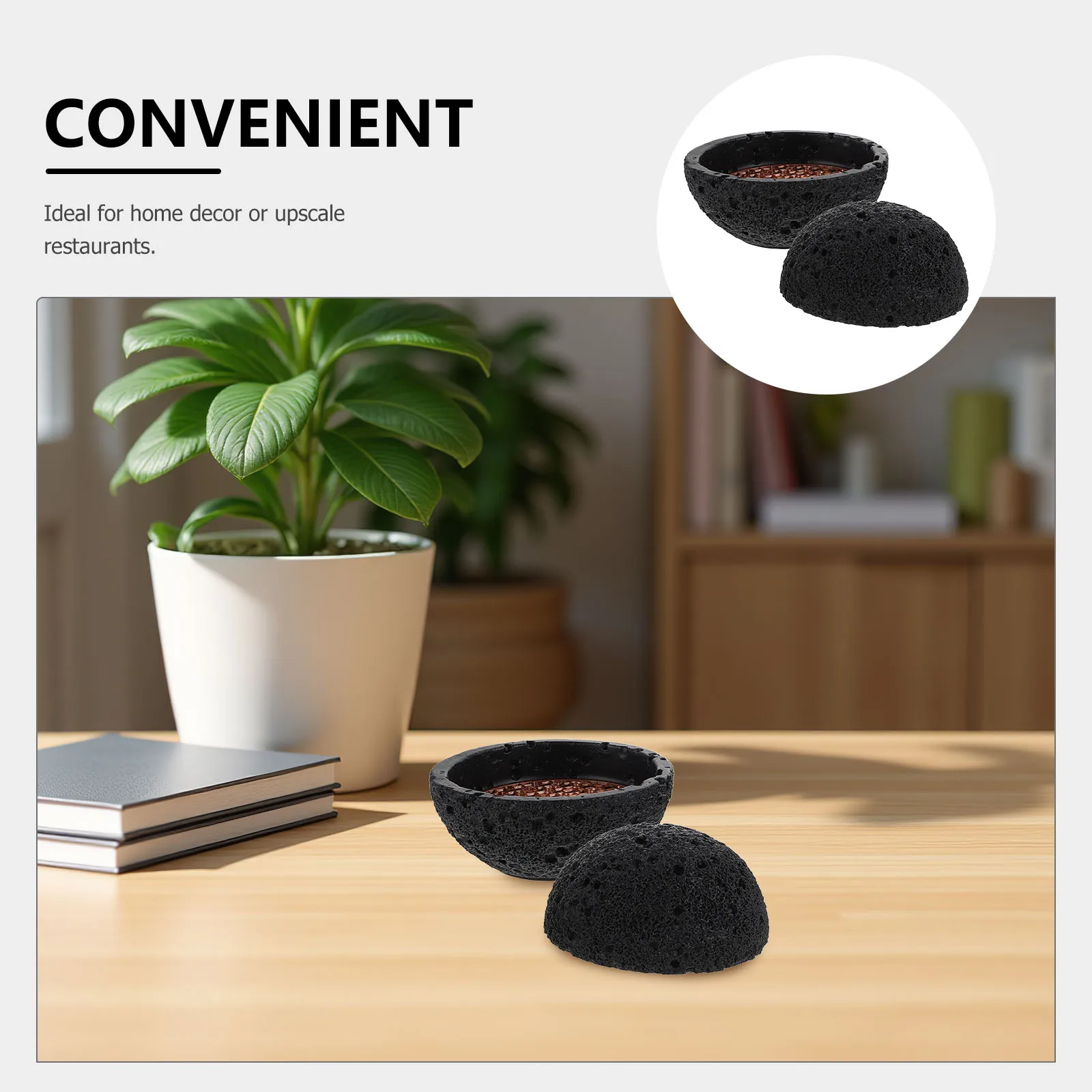 Smoke Infused Caviar Storage Bowl Meteorite Sphere Design For Chilled Dessert Sushi Serving Platter Dry Ice Display Fruit