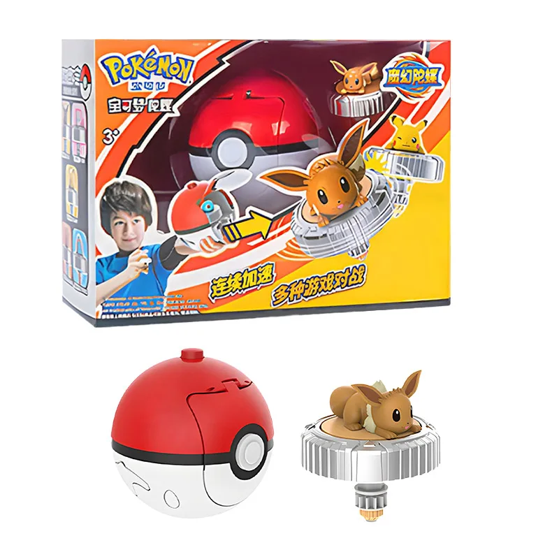 Pokemon Draaiende Bal Speelgoed Actiefiguur Originele Pikachu Charmander Squirtle Mew Eevee Box Gyro Spin Battle Game Poke Kind
