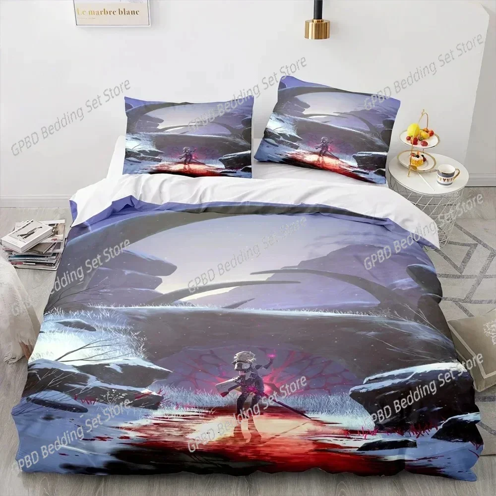 

2025 Luxury New 3D Print Anime Game Genshin Impact Ganyu Bedding Set Duvet Cover Bed Set Cover Pillowcase Queen Size Boys Adult
