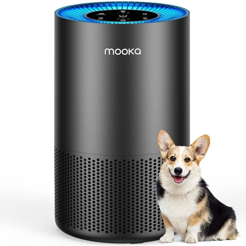 

Air Purifiers for Home Large Room Pets Up to 1300 Sq Ft, MOOKA H13 True HEPA Air Purifier Cleaner with 360° Air Inlet, Fragrance
