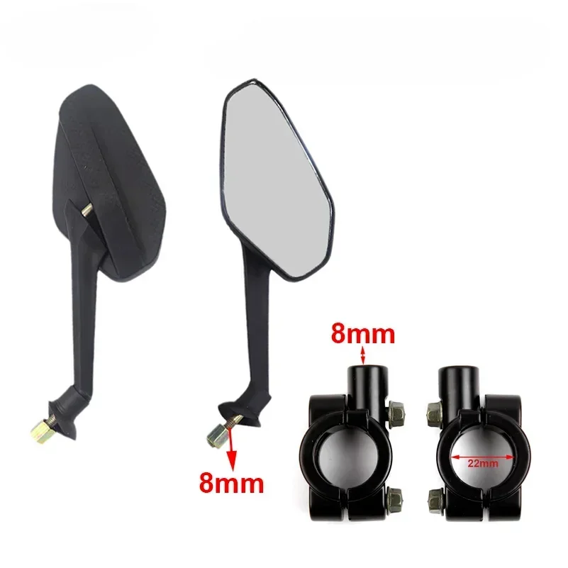 8mm Rearview Mirror Reverse  with Base Fixing Bracket for Citycoco Electric Scooter Motorcycle Accessories Parts