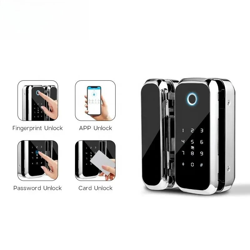 Tediton High Quality WiFi TTlock APP Biometric Fingerprint Glass Door  for Office