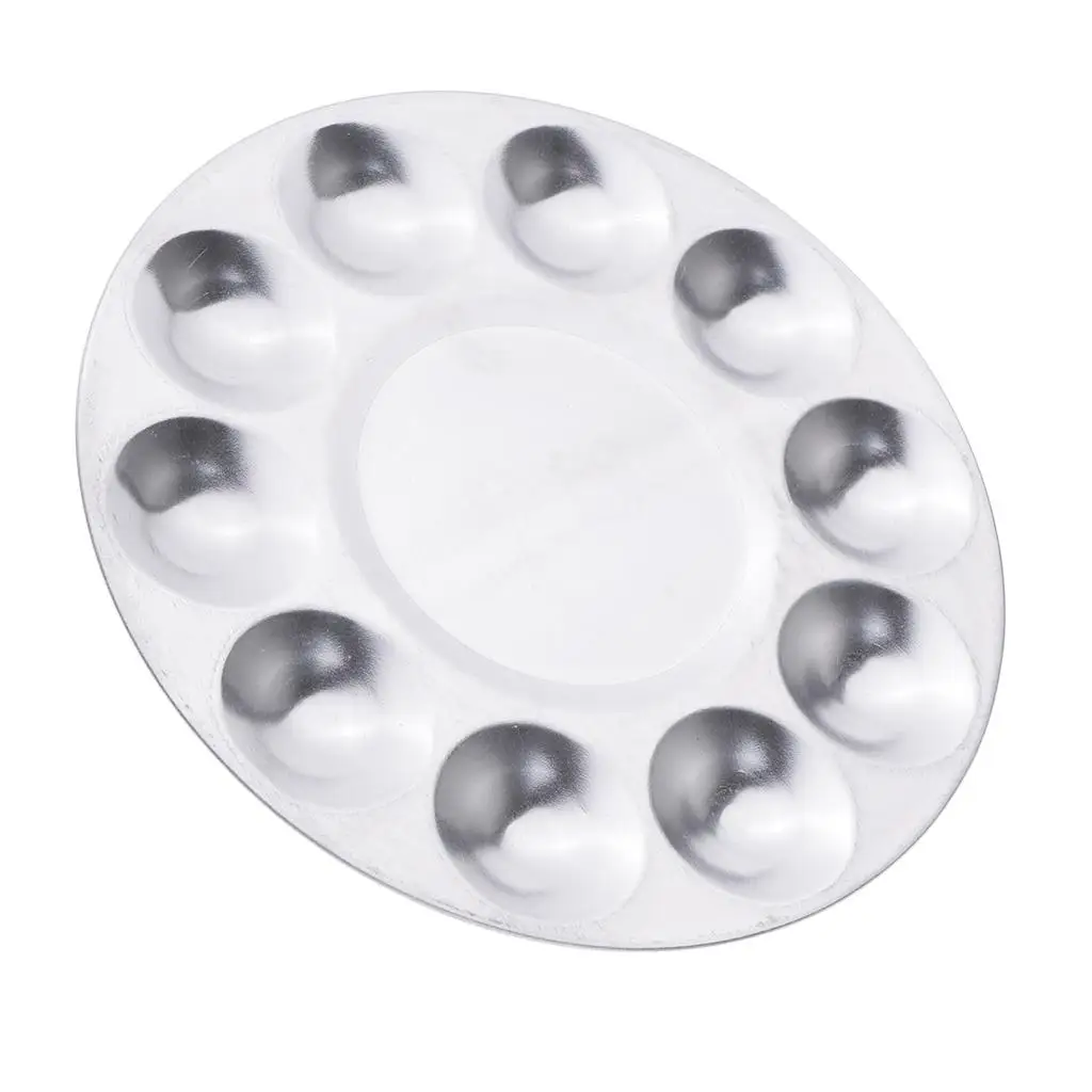 อุปกรณ์วาดภาพ จานสีอะลูมิเนียมทรงกลม ถาดสีสำหรับผสมสี อุปกรณ์ศิลปะสำหรับงาน DIY ทำเล็บ และงานนักเรียน