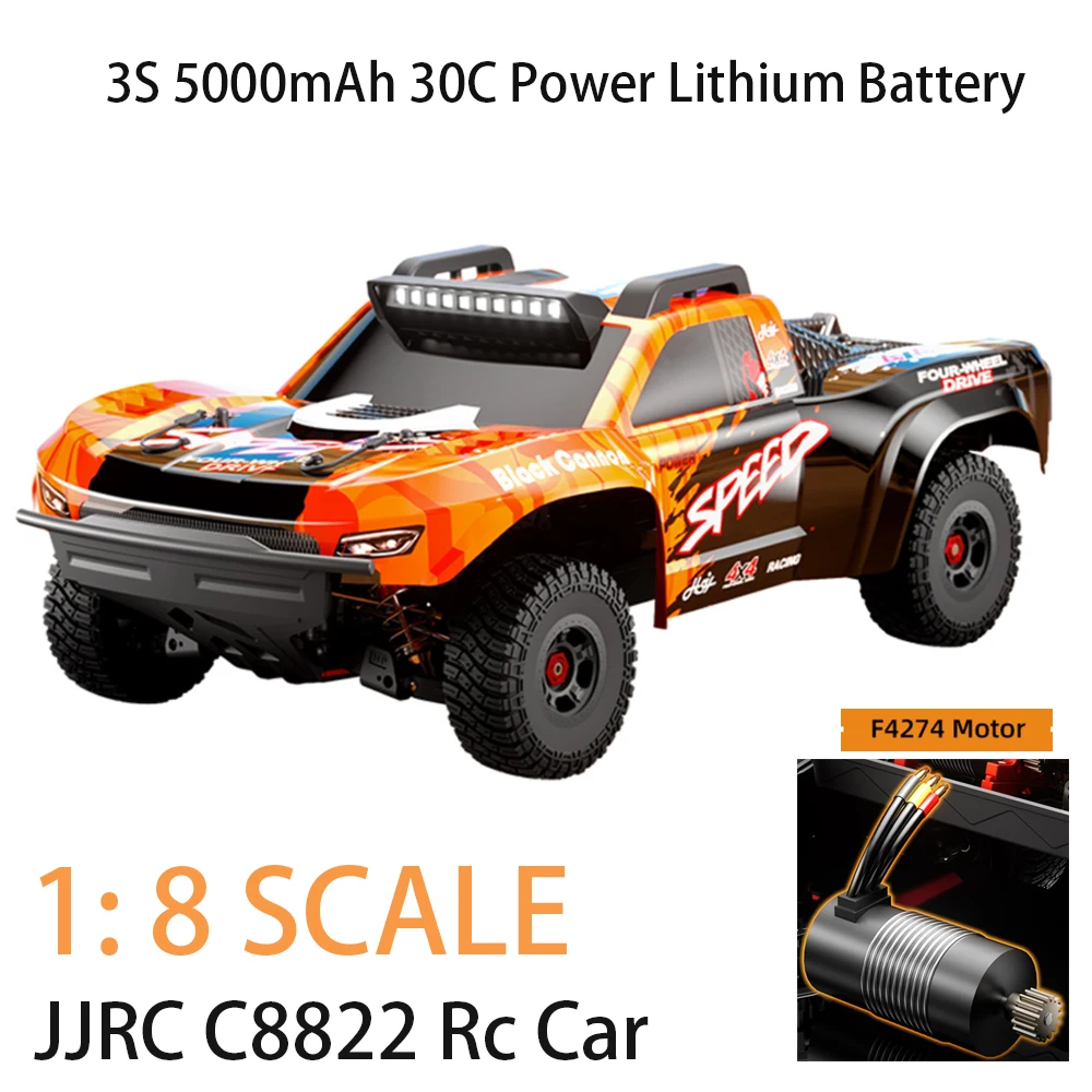 

2025 JJRC C8822 1:8 2,4 г Бесщеточный 80-90 км/ч Супер большой полноприводный высокоскоростной короткий грузовик Внедорожник Игрушки Подарочный автомобиль